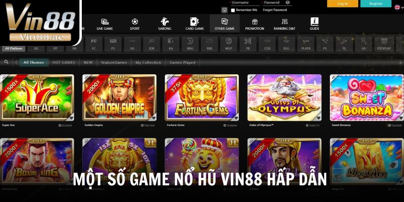 Nổ Hũ Vin88: Khám Phá Sảnh Game Slot Đỉnh Cao Nhất 2025 3 Khám phá một số game Nổ hũ Vin88 hấp dẫn